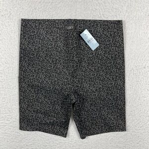 Loft Shorts Womens Medium Petite Black Gray Leopard Print Sculpt‎ Biker Walking